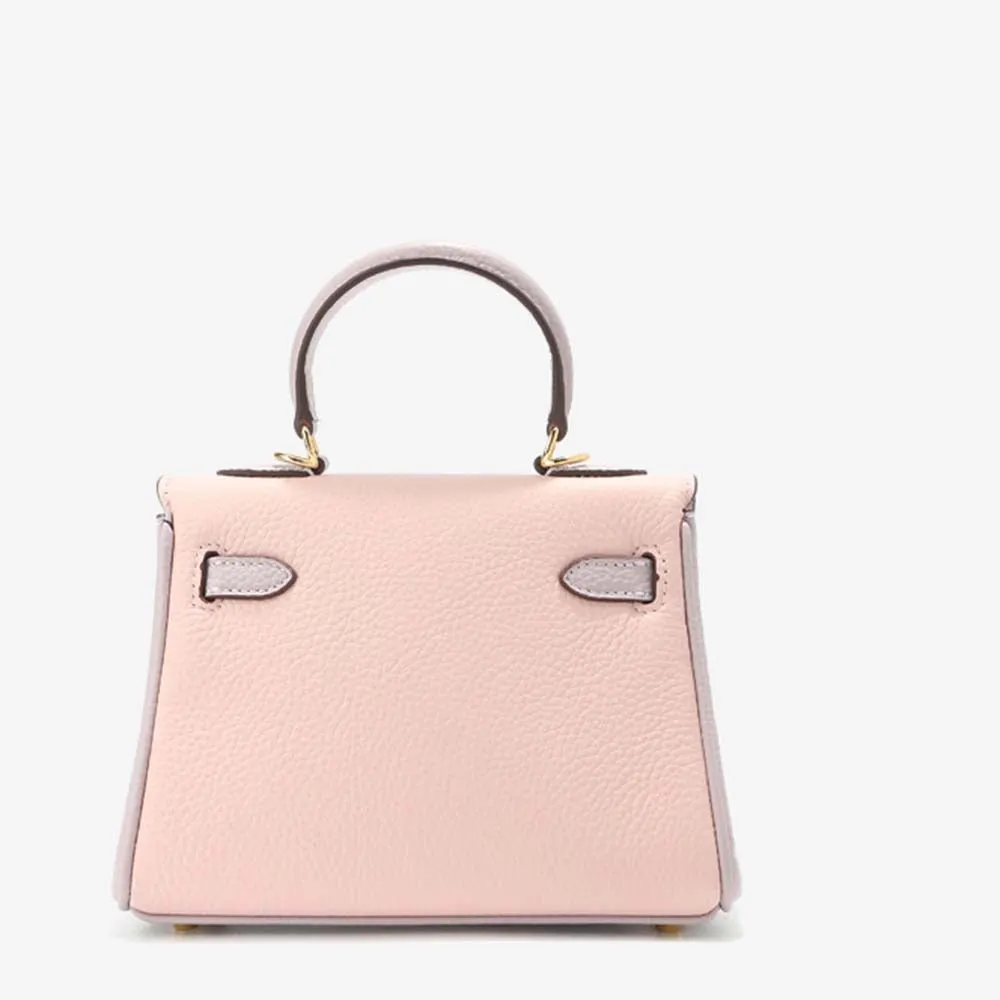 Womens Mini Padlock  Pink / Mauve Pale Gold Hardware Grainy Togo Leather