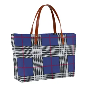 Women's Tote Bag | Diving Cloth130 blue plaid print