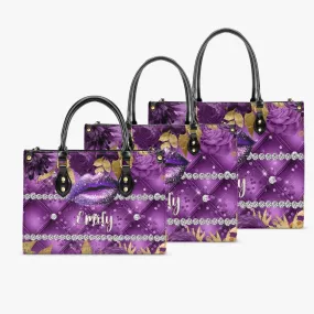 Women's Tote Bag - Purple Floral, Lips, Personalised