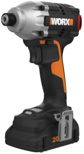 WORX WX261L Cordless Impact Driver with Brushless Motor, Battery Included, 20 V, 2 Ah, 1/4 in Drive, 4000 bpm IPM :EA: QUANTITY: 1