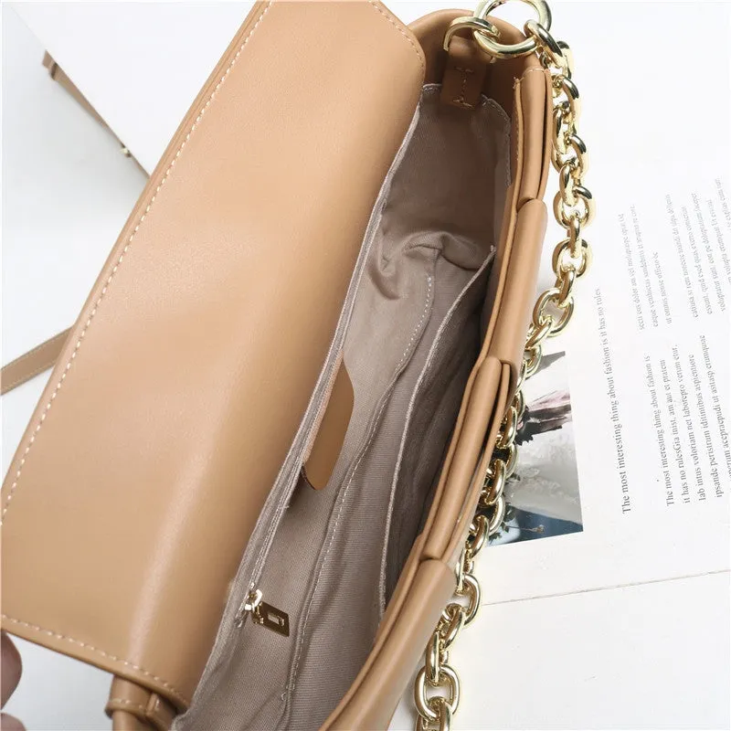 Woven Leather Cross Body Underarm Shoulder Bag