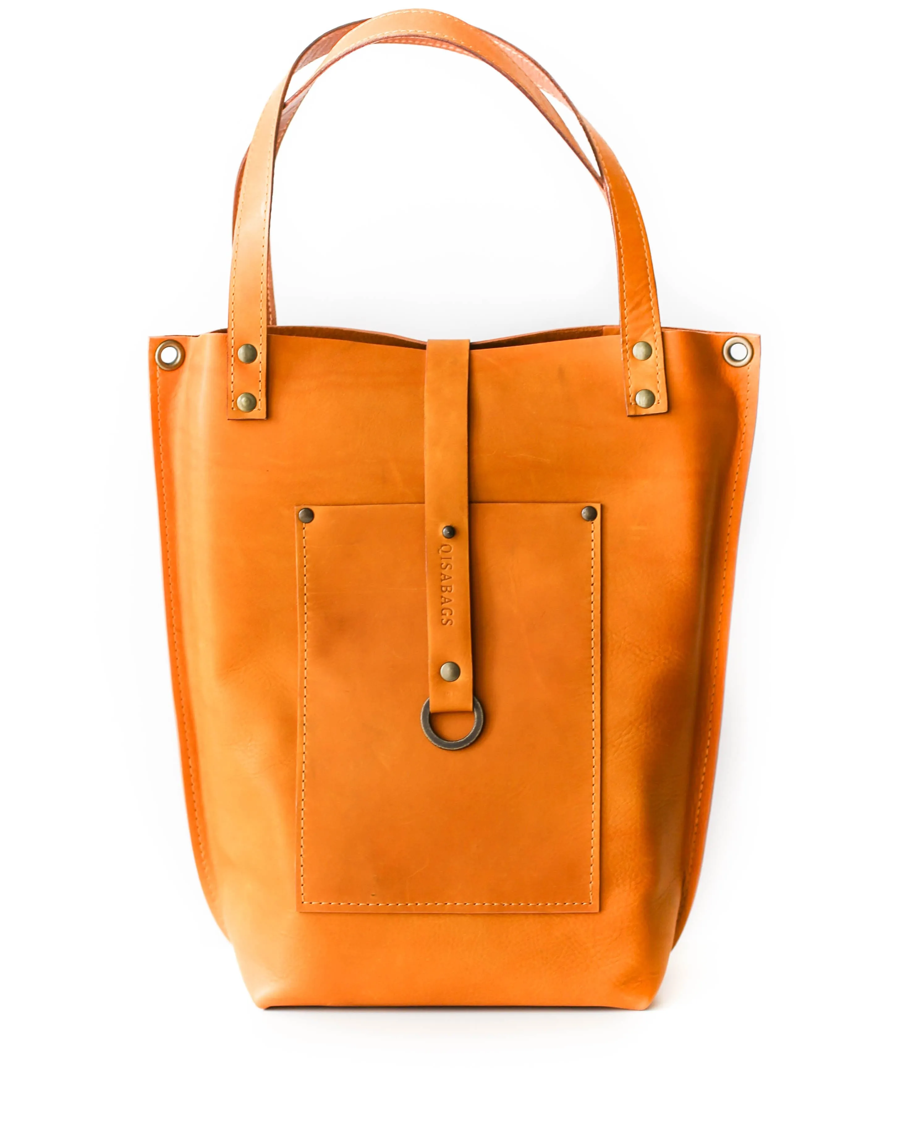 Yellow Leather Tote Bag