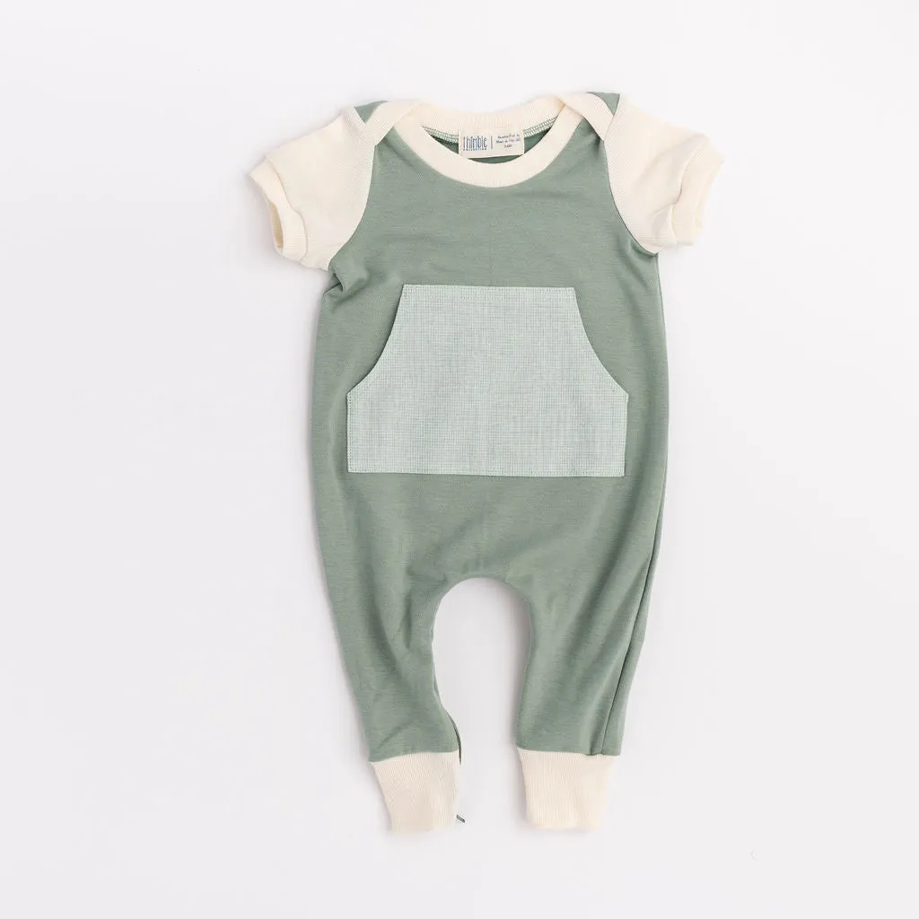 Zipper Romper in Sage