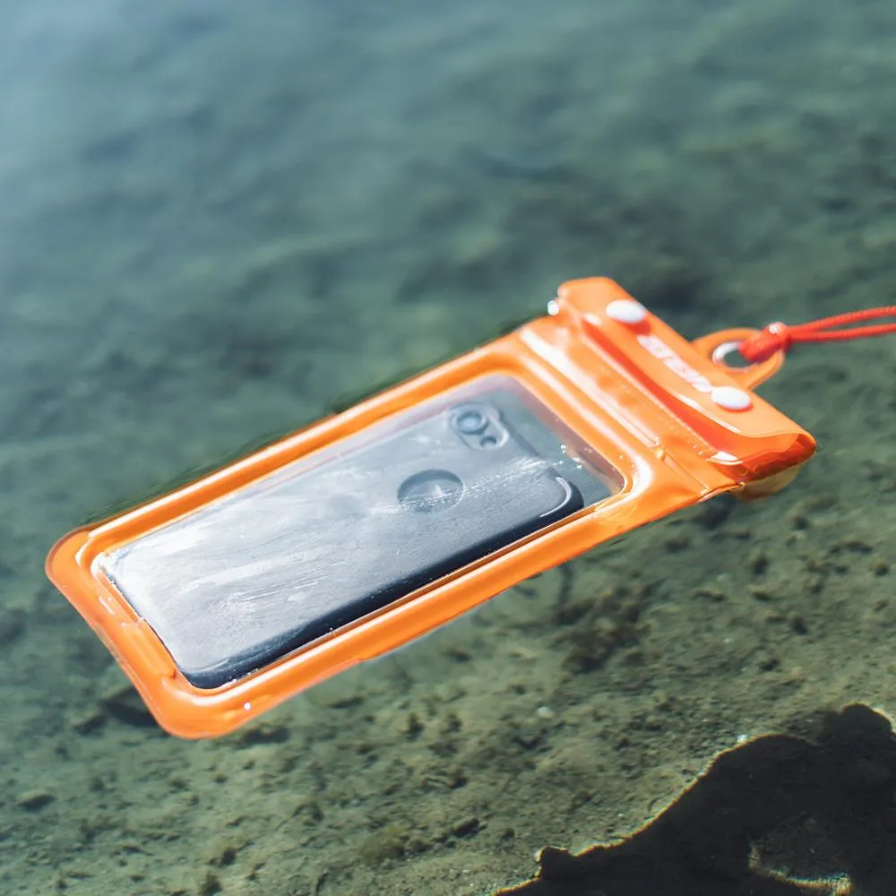 Zone 3 Buoyncy Waterproof Phone Pouch - Clear/ Orange