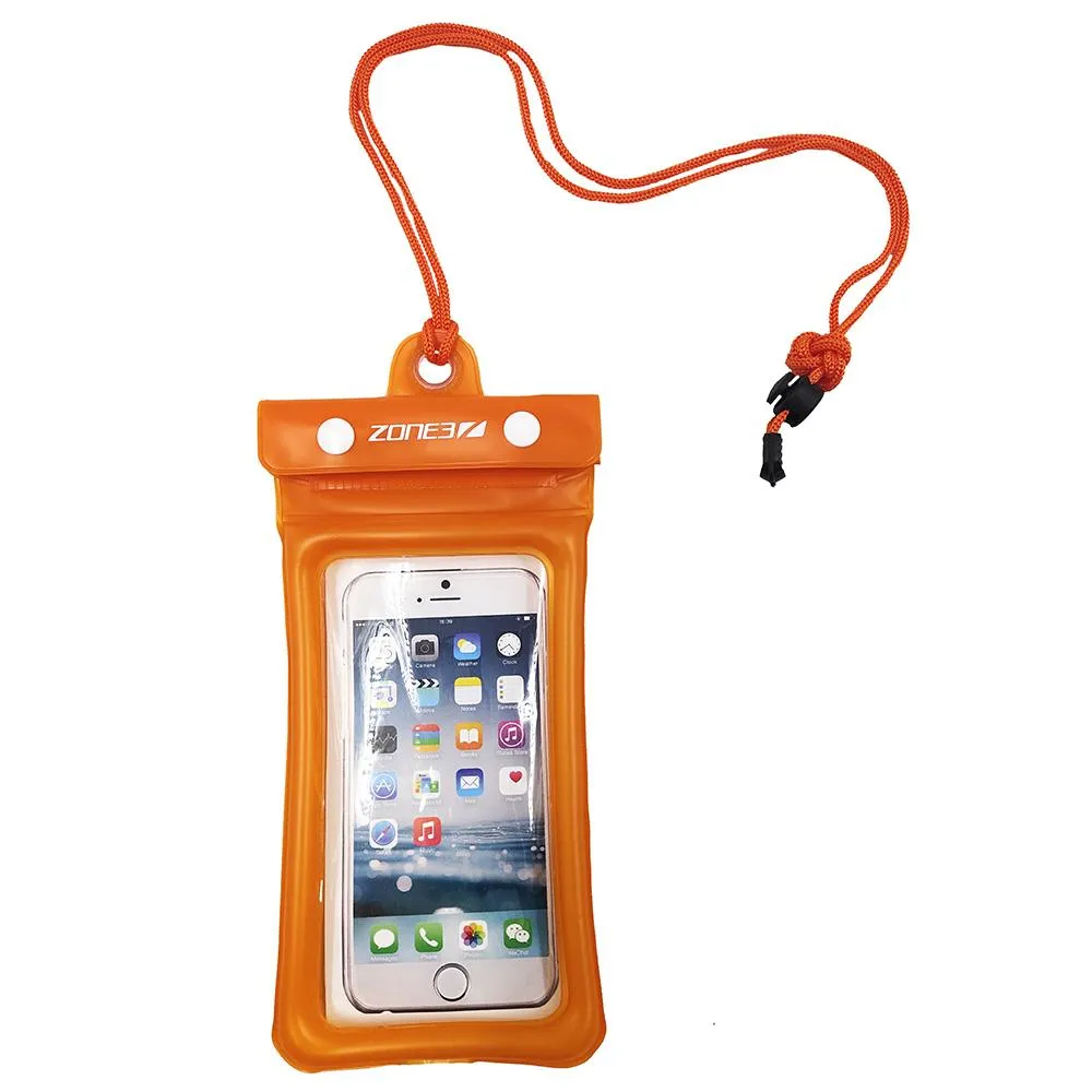 Zone 3 Buoyncy Waterproof Phone Pouch - Clear/ Orange